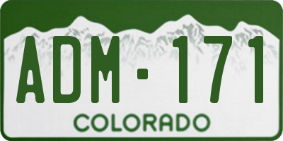 CO license plate ADM171