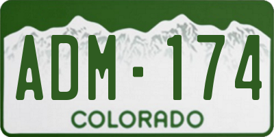 CO license plate ADM174