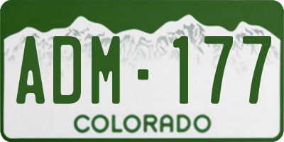 CO license plate ADM177