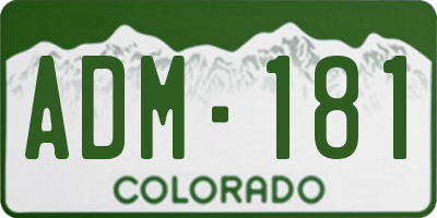 CO license plate ADM181
