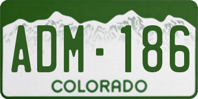 CO license plate ADM186