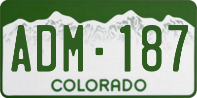 CO license plate ADM187