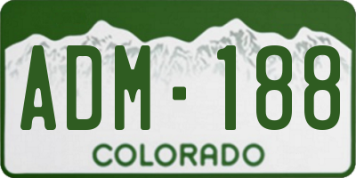 CO license plate ADM188