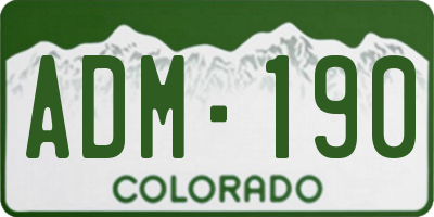CO license plate ADM190