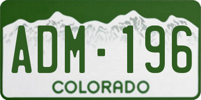 CO license plate ADM196
