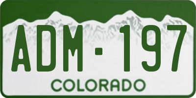 CO license plate ADM197