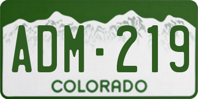 CO license plate ADM219