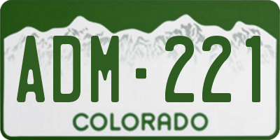 CO license plate ADM221