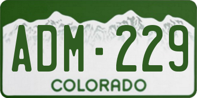 CO license plate ADM229