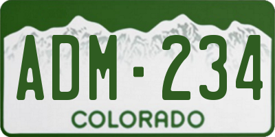 CO license plate ADM234