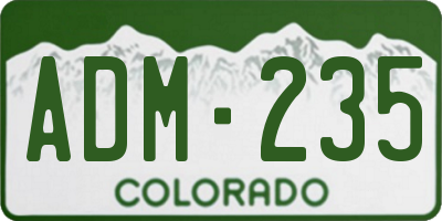 CO license plate ADM235