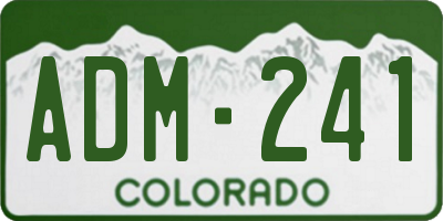 CO license plate ADM241