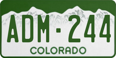 CO license plate ADM244