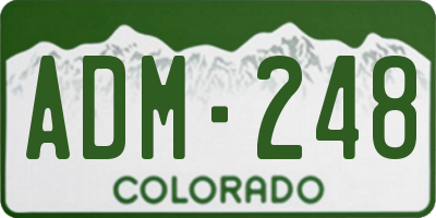 CO license plate ADM248