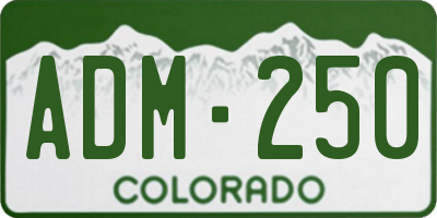 CO license plate ADM250
