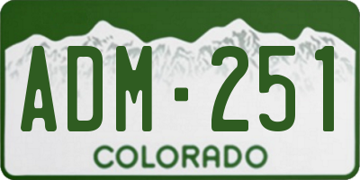 CO license plate ADM251
