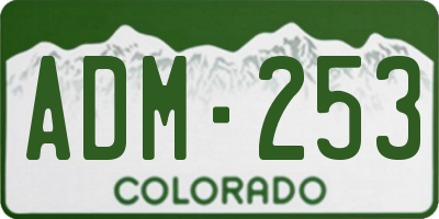 CO license plate ADM253