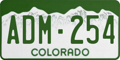 CO license plate ADM254