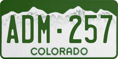 CO license plate ADM257