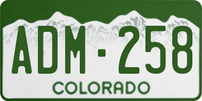 CO license plate ADM258
