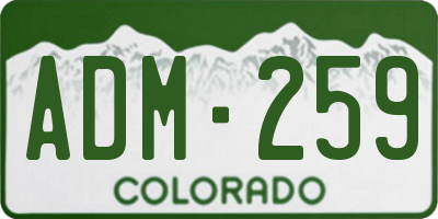 CO license plate ADM259