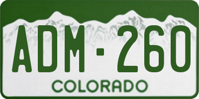 CO license plate ADM260