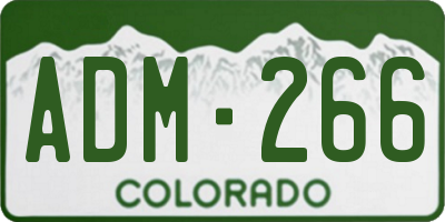 CO license plate ADM266