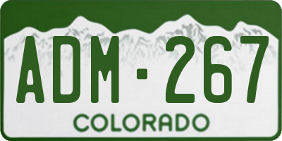 CO license plate ADM267