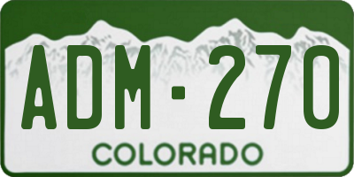 CO license plate ADM270