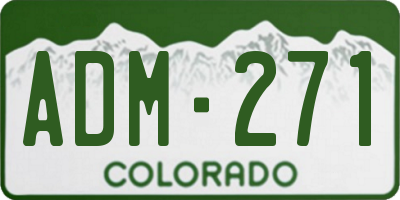CO license plate ADM271
