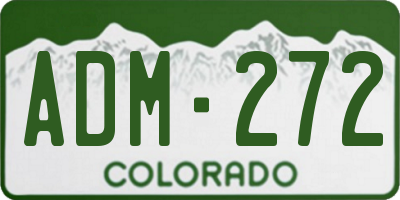 CO license plate ADM272