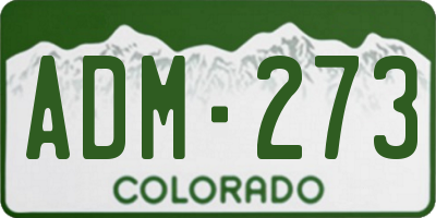 CO license plate ADM273