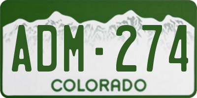 CO license plate ADM274
