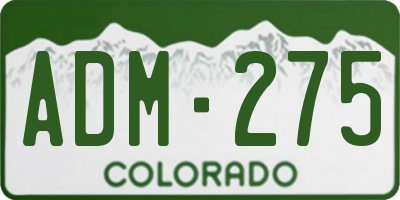 CO license plate ADM275