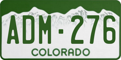 CO license plate ADM276