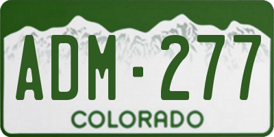 CO license plate ADM277