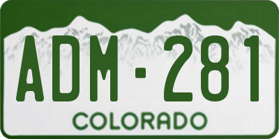 CO license plate ADM281