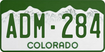 CO license plate ADM284