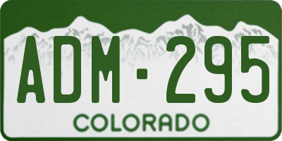 CO license plate ADM295