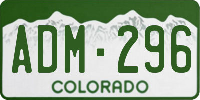 CO license plate ADM296