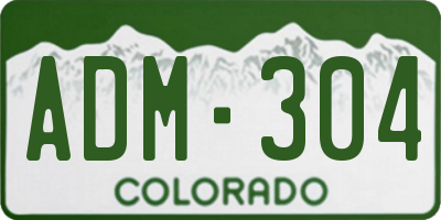 CO license plate ADM304