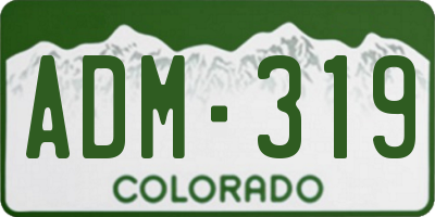 CO license plate ADM319