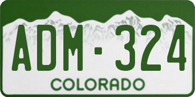 CO license plate ADM324