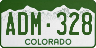 CO license plate ADM328