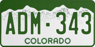 CO license plate ADM343