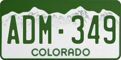 CO license plate ADM349