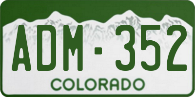 CO license plate ADM352