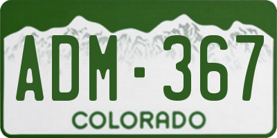 CO license plate ADM367