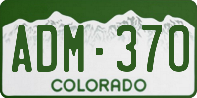 CO license plate ADM370
