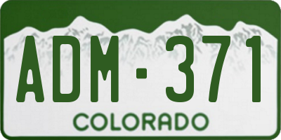CO license plate ADM371